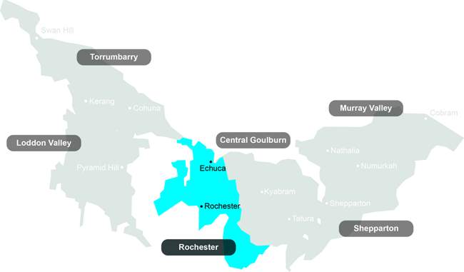 Rochester-Campaspe WSC map