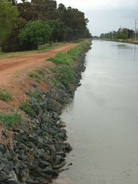 Rock lining along Number 9 Channel Rock lining along Number 9 Channel