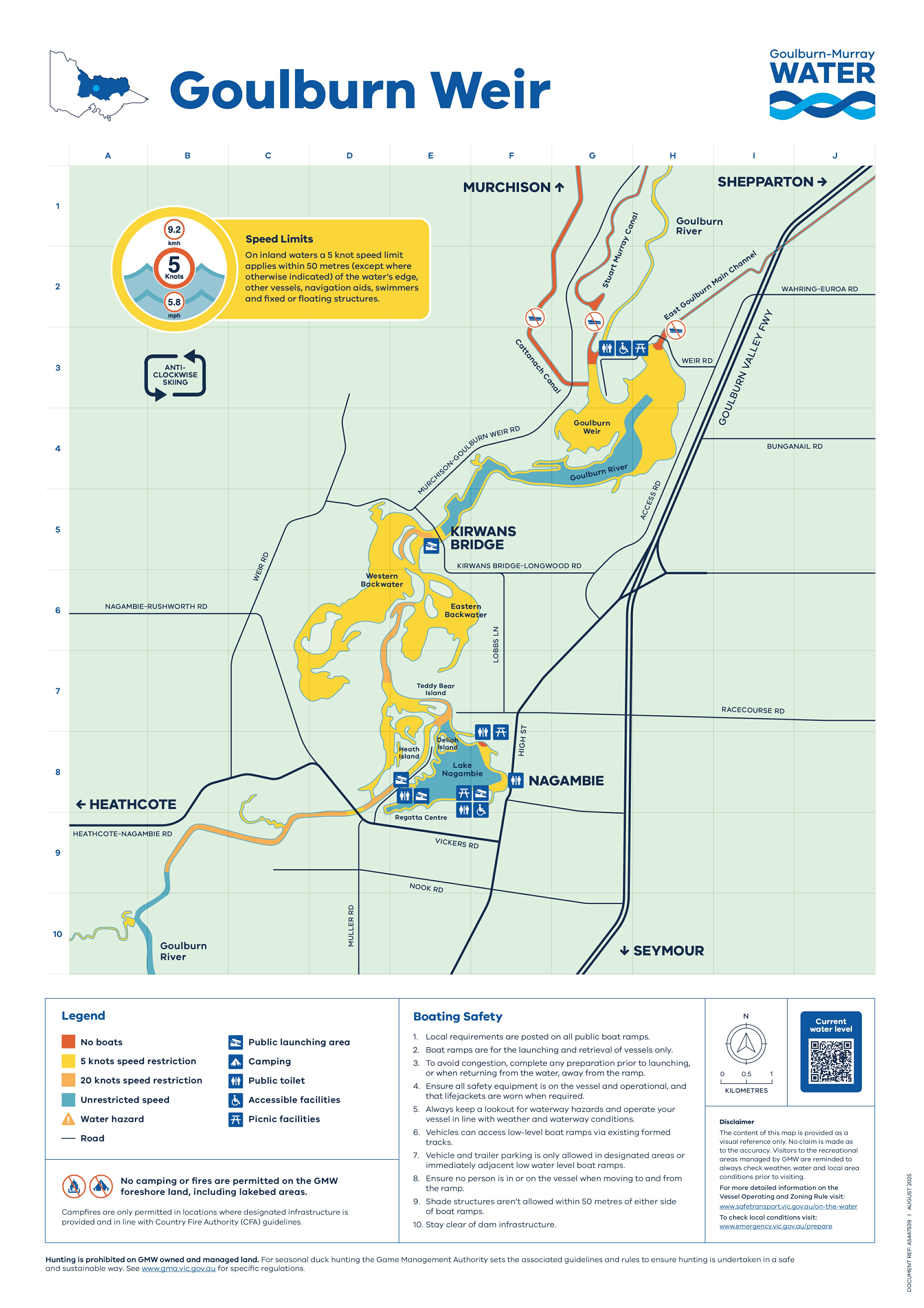Goulburn Weir Recreational Area Map