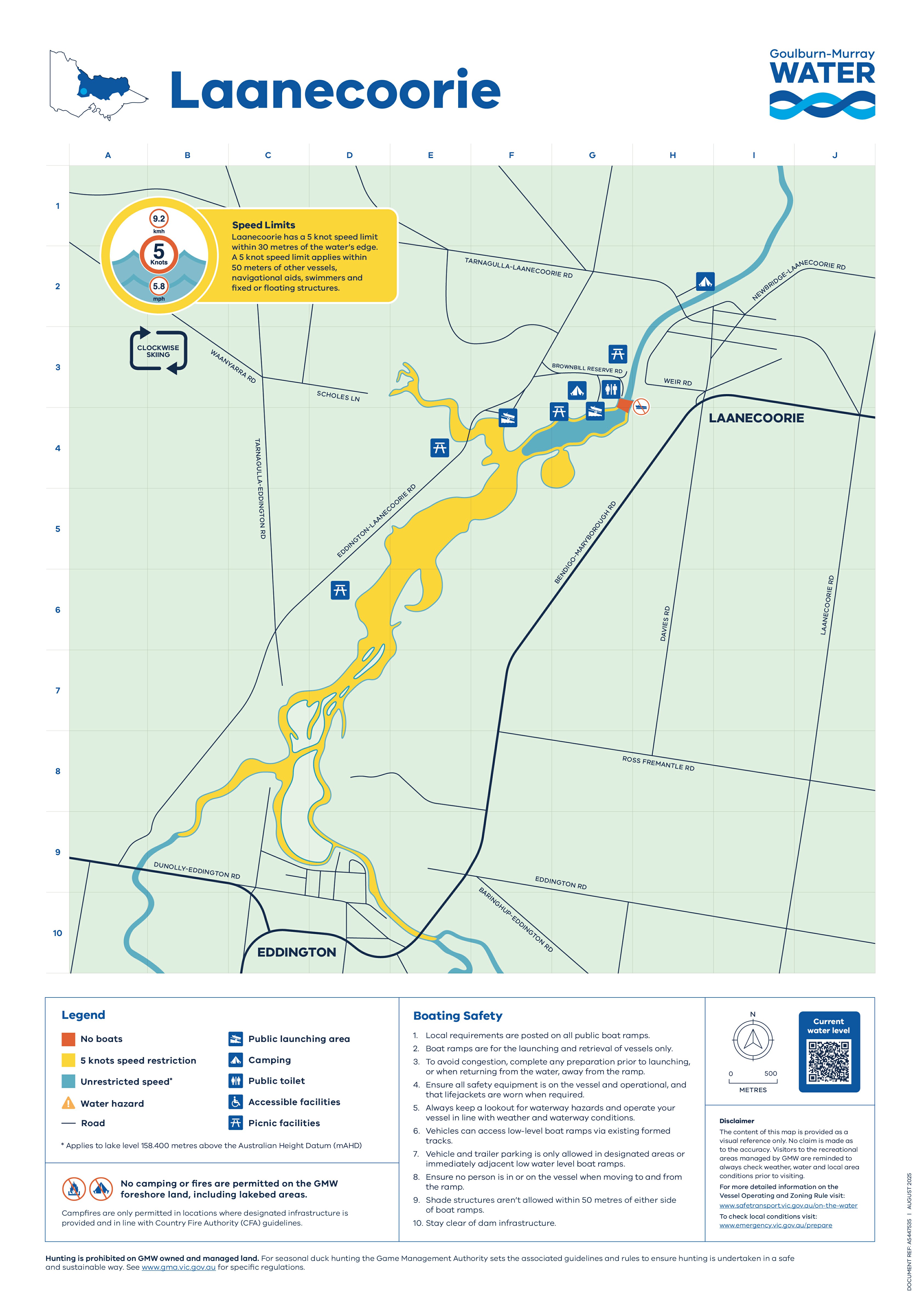 Map of Laanecoorie Reservoir