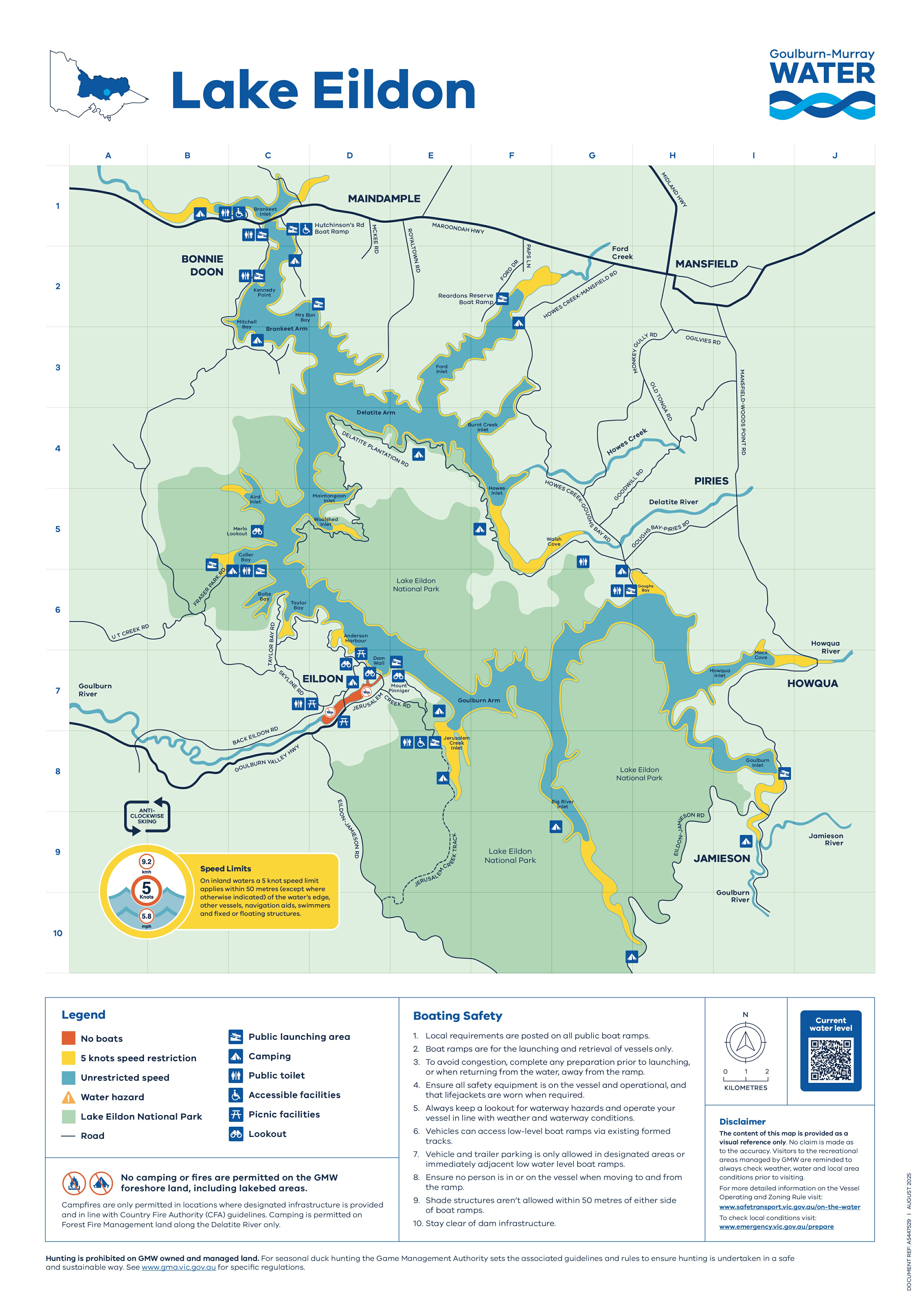 Lake Eildon Recreational Area Map 
