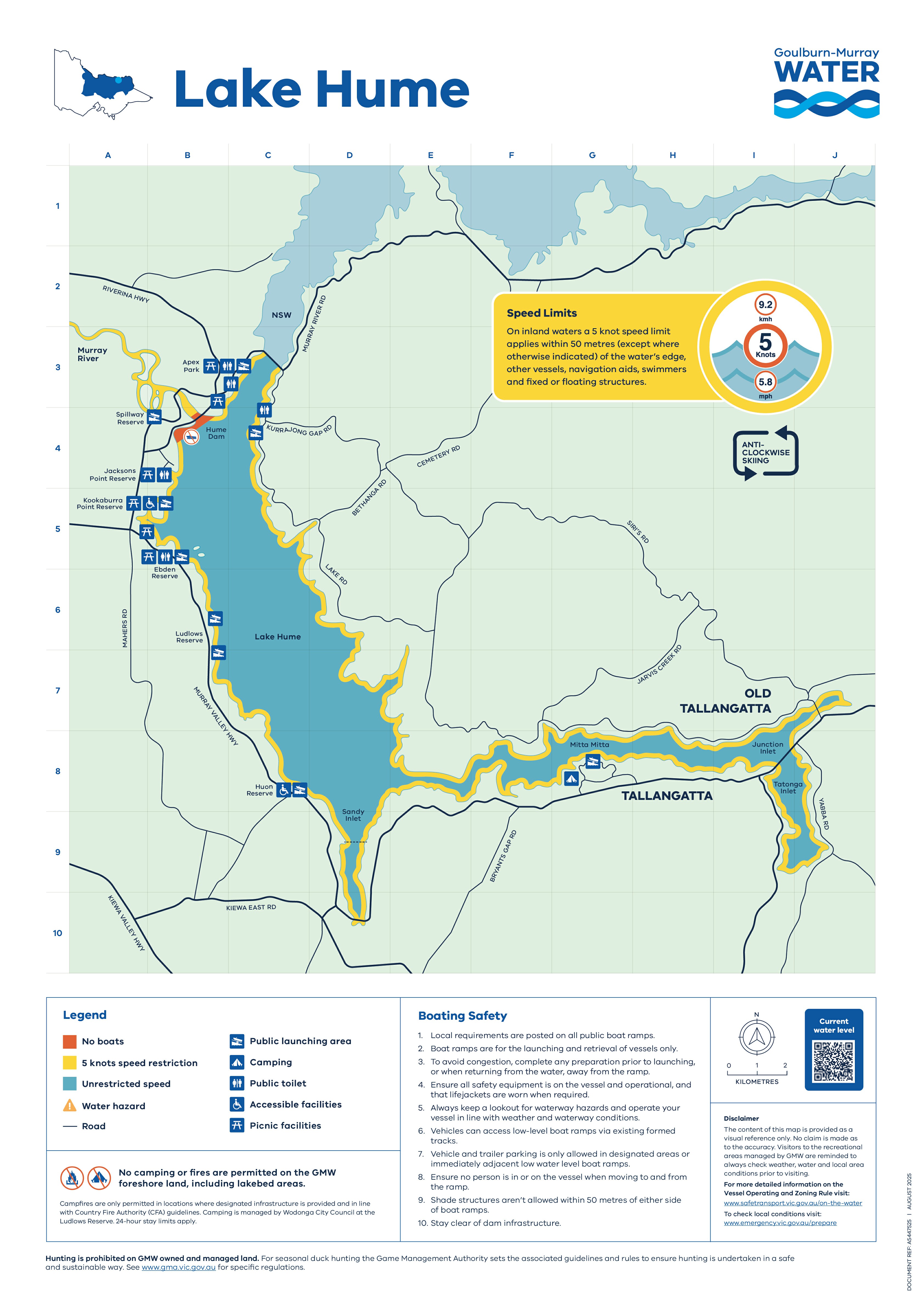 Lake Hume Recreational Area Map 