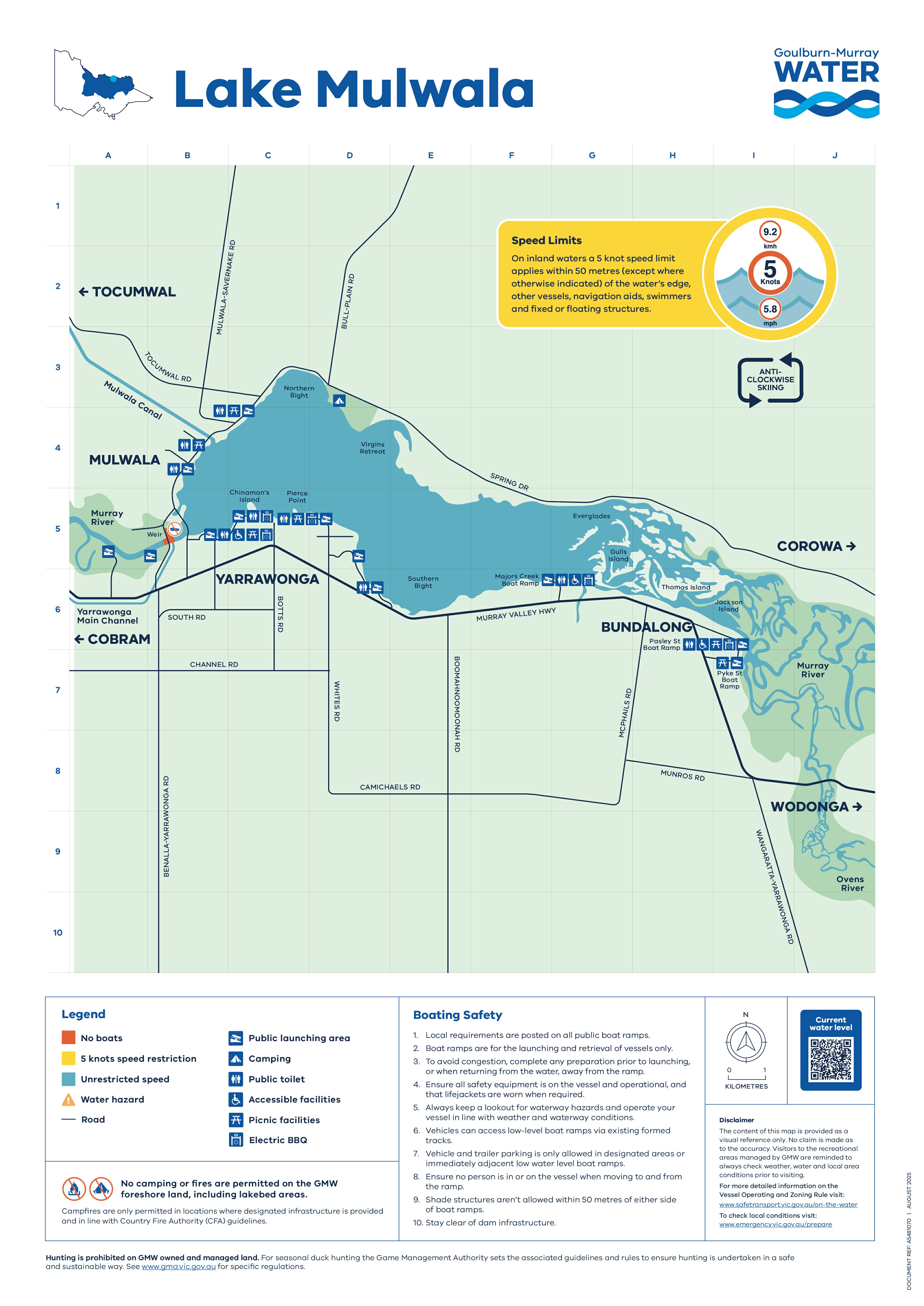 lake Mulwala recreational area map 