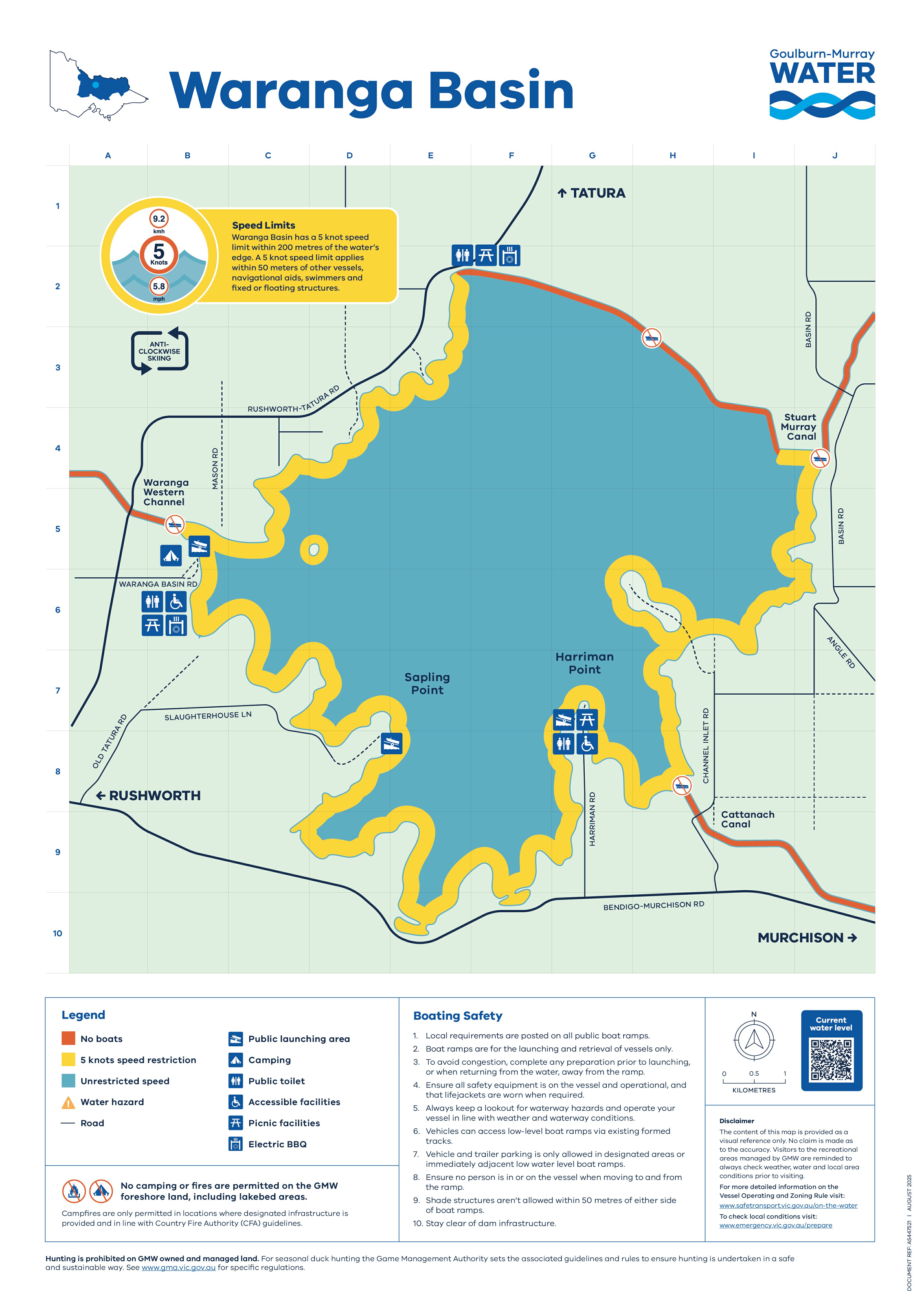 Waranga Basin Recreational Area Map