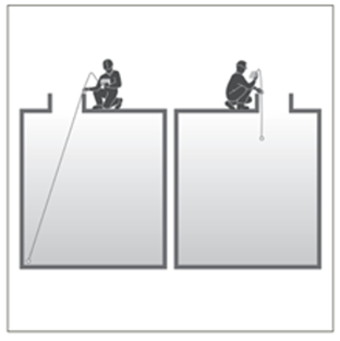 An example of a man doing atmospheric testing of remote regions and different levels within a confined space