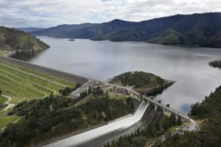 An aerial image of Lake Eildon