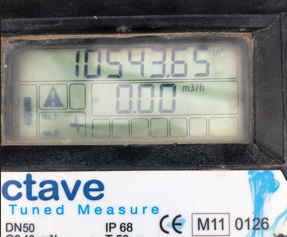 Water meter measured in cubic metres