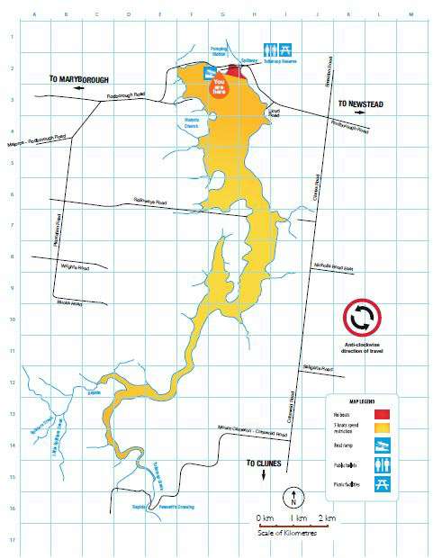 Tullaroop Lake Levels 22.800 Australian Heigh Datum and below, link opens in a new window