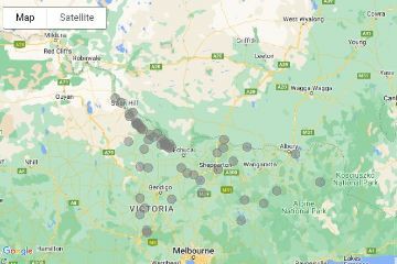 Static example map of BGA alert areas in the GMW region